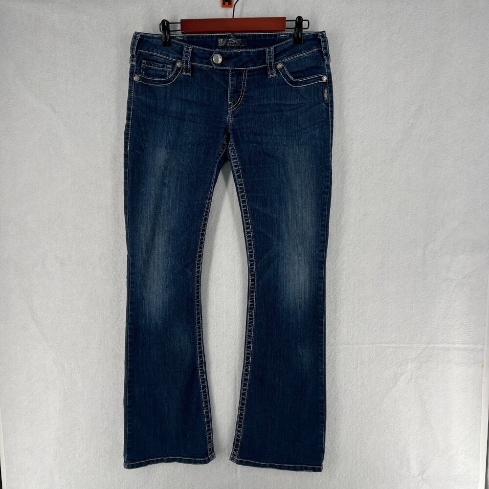 Silver Jeans Womens 31x32 Blue Tuesday Boot Cut Stretch Denim Low Rise